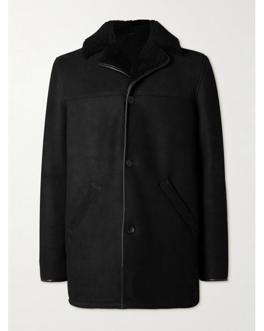 Mr P. Black Shearling Coat for men