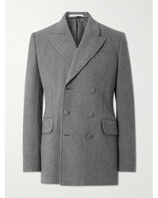 Gabriela Hearst Gray Double-Breasted Virgin Wool And Cashmere-Blend Blazer for men