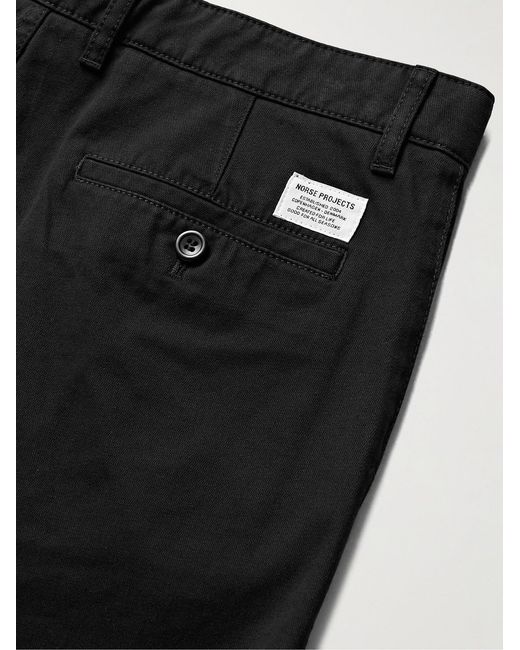 Norse Projects Black Aros Heavy Straight-Leg Organic Cotton Trousers for men