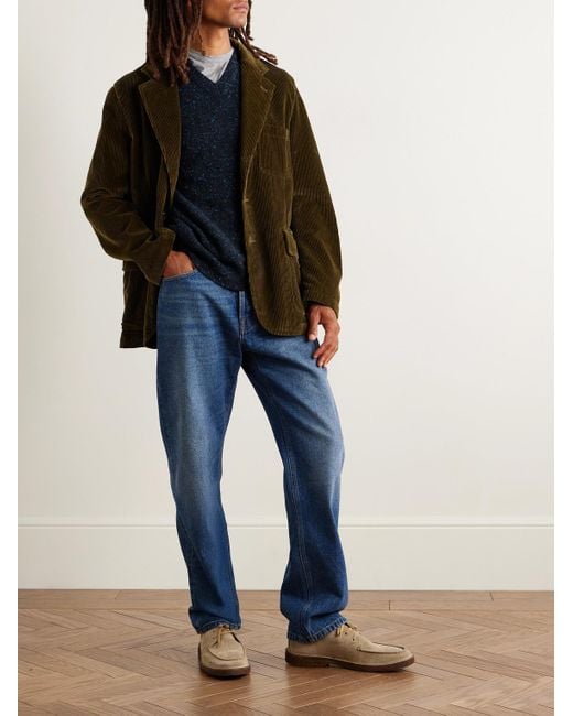 Inis Meáin Blue Merino Wool And Cashmere-blend Sweater for men