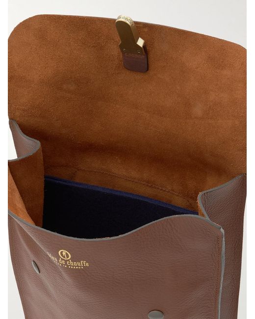 Bleu De Chauffe Brown Full-Grain Leather Backpack for men