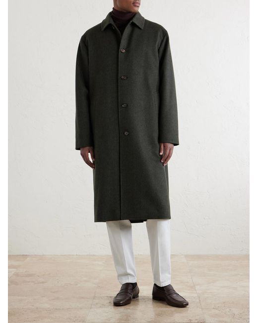Caruso Black Rigoletto Wool Coat for men