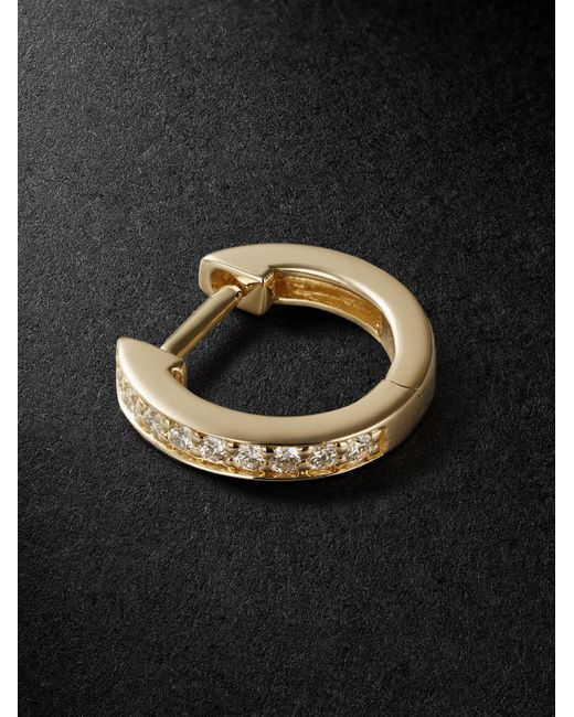 Sydney Evan Einzelne Creole aus Gold mit Diamanten in Black für Herren