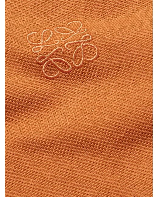 Loewe Orange Slim-Fit Logo-Embroidered Cotton-Piqué Polo Shirt for men