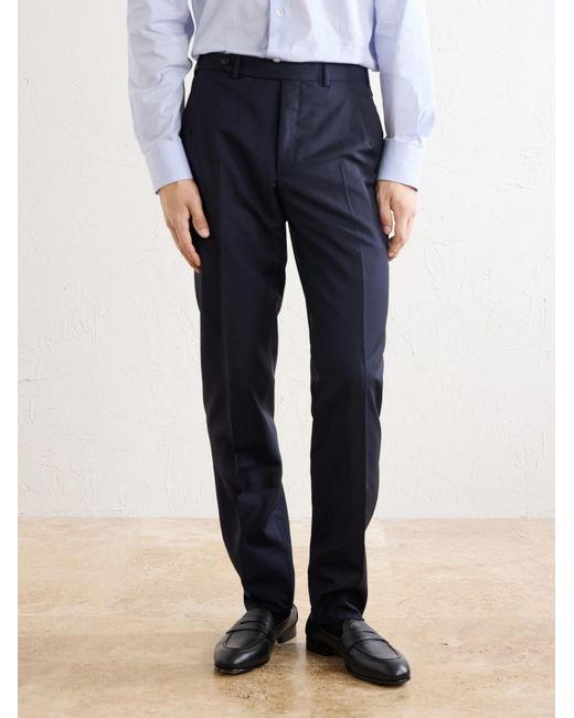 Brioni Blue Plume Straight-Leg Wool And Mohair-Blend Trousers for men