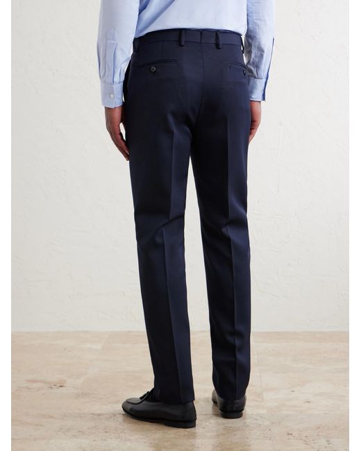 Caruso Blue Straight-Leg Twill Suit Trousers for men