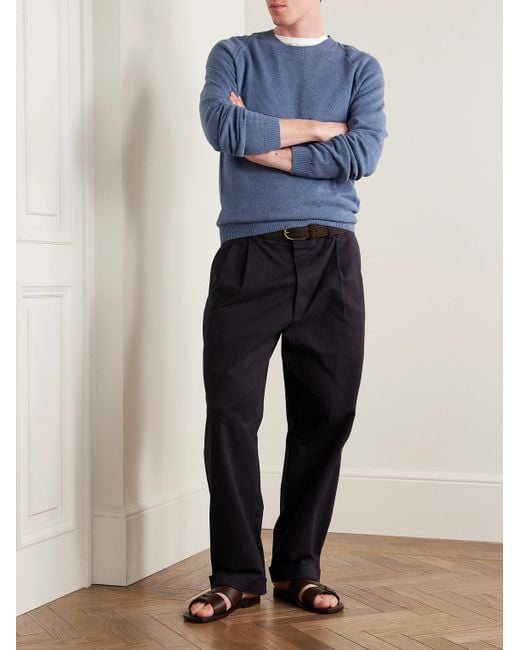 Thom Sweeney Blue Cotton Sweater for men