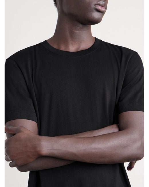 CDLP Black Three-Pack Lyocell And Pima Cotton-Blend Jersey T-Shirts for men