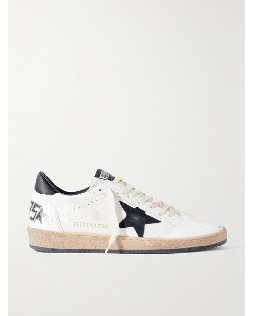 Golden Goose Deluxe Brand Natural Ball Star Distressed Leather Sneakers for men