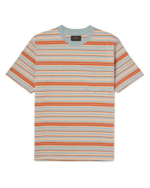 Beams Plus Natural Striped Cotton-jersey T-shirt for men