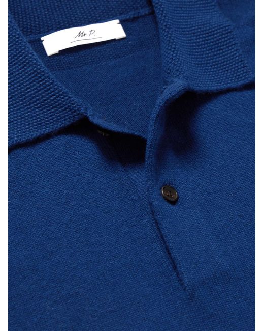 Mr P. Blue Wool And Cashmere-blend Polo Shirt for men