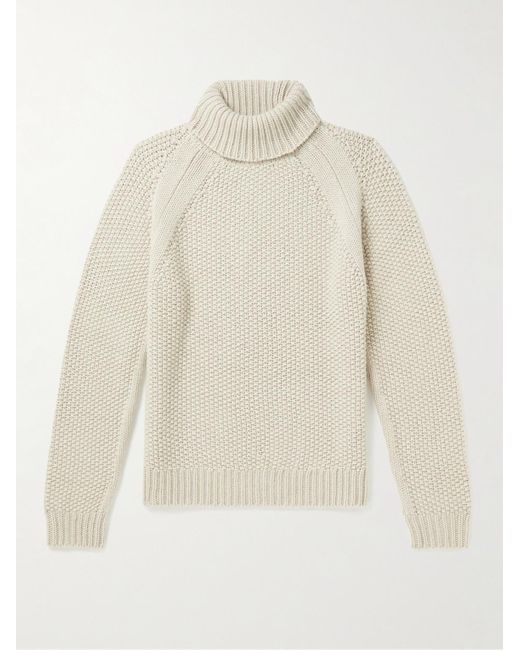 Belstaff White Manor Waffle-knit Wool And Alpaca-blend Rollneck Sweater for men