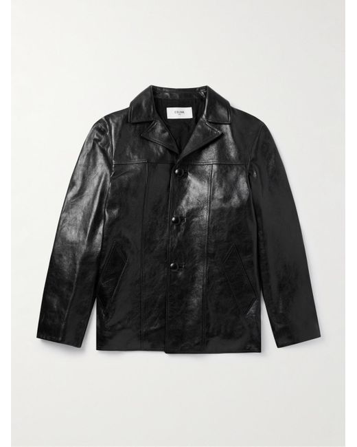 Céline Black Waxed-Leather Jacket for men