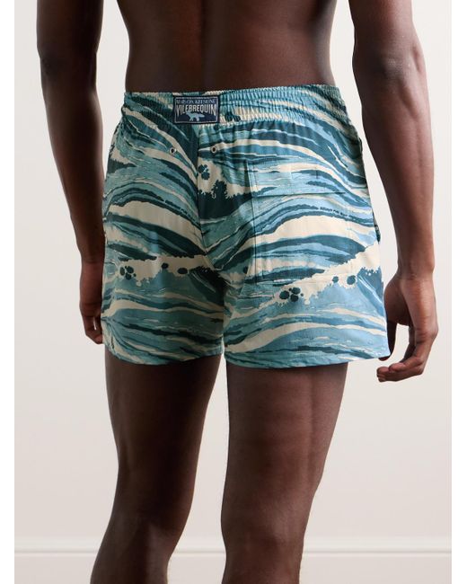 Maison Kitsuné Blue Vilebrequin Moorise Straight-leg Mid-length Printed Swim Shorts for men