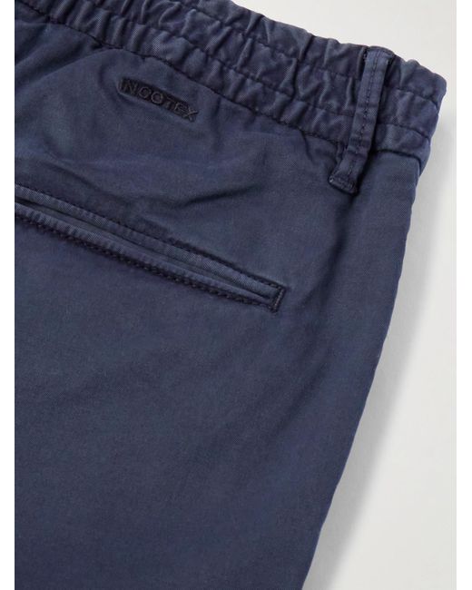 Pantaloni slim-fit in gabardine di cotone stretch di Incotex in Blue da Uomo