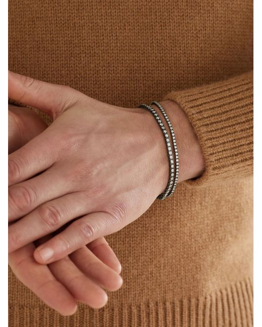 KOLOURS JEWELRY Spectra Blackened Diamond Tennis Bracelet for men
