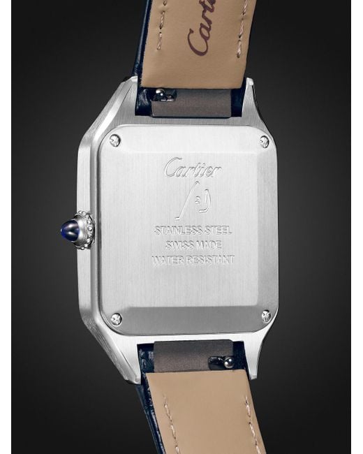 Cartier Black Santos-Dumont Small Stainless Steel Watch, Ref. Wssa0086 for men