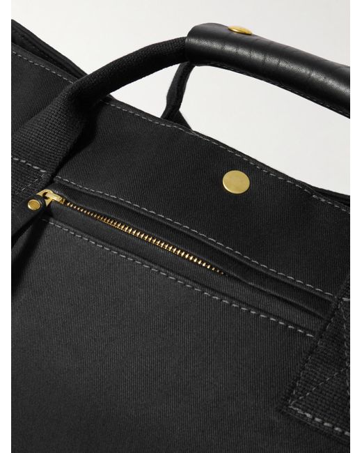 Bennett Winch Black Leather-Trimmed Cotton-Canvas Suit Carrier And Holdall for men