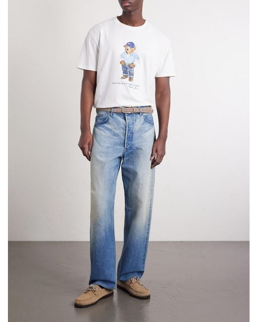 Polo Ralph Lauren White Polo Bear Printed Cotton-Jersey T-Shirt for men