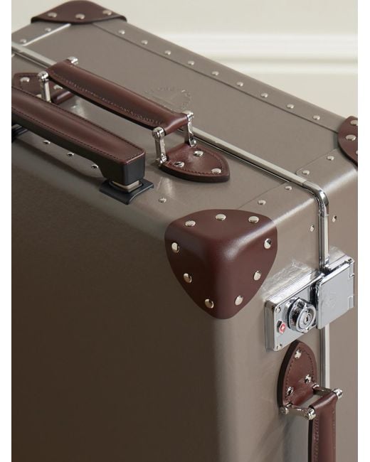 Globe-Trotter Brown Metropolis Leather-trimmed Carry-on Suitcase for men