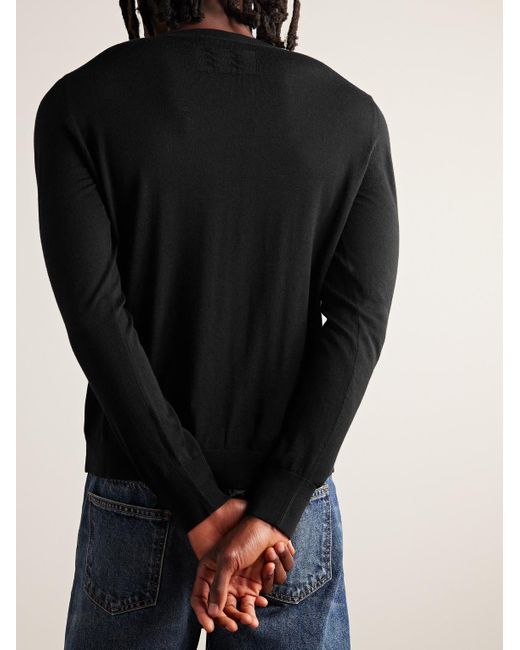 Nili Lotan Black Cory Slim-fit Wool And Silk-blend Sweater for men