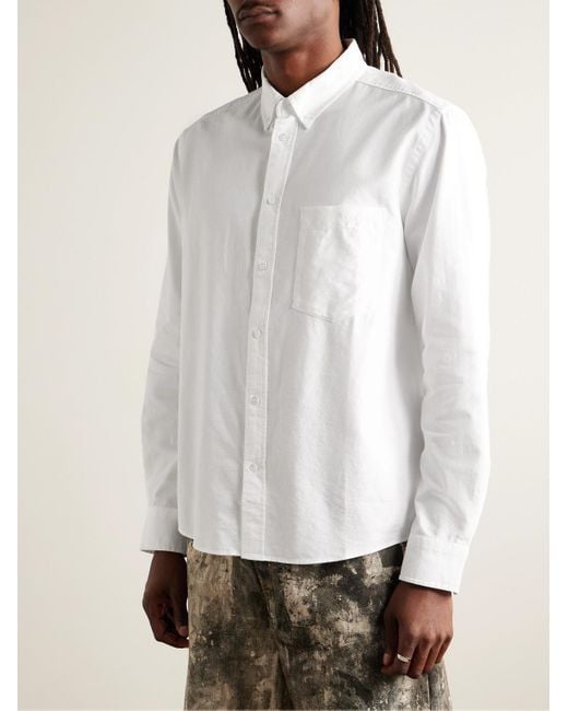 Camicia in cotone Oxford con collo button-down Jasolo di Isabel Marant in White da Uomo