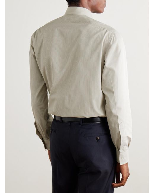 Charvet Gray Checked Cotton-Poplin Shirt for men