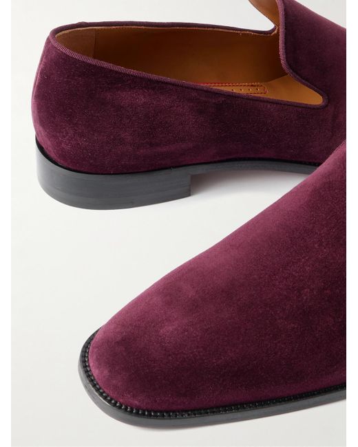 Christian Louboutin Danny Flex Loafers aus Veloursleder mit Ripsband in Purple für Herren