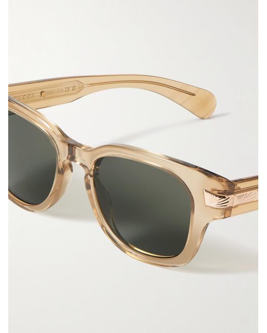 Occhiali da sole in acetato e metallo dorato con montatura D-frame di Gucci in Natural da Uomo