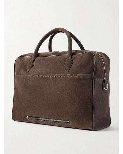 Metier Brown Closer Suede Weekend Bag for men