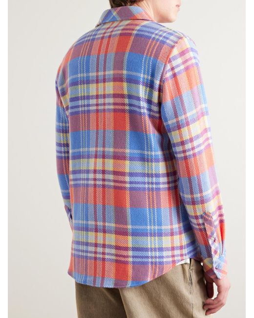 God's True Cashmere White Creator Checked Cashmere Shirt for men