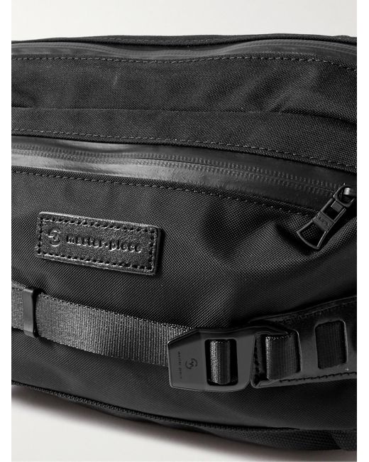 Master Piece Black Potential Logo-appliquéd Leather- And Webbing-trimmed Cordura® Ballistic Nylon Belt Bag for men