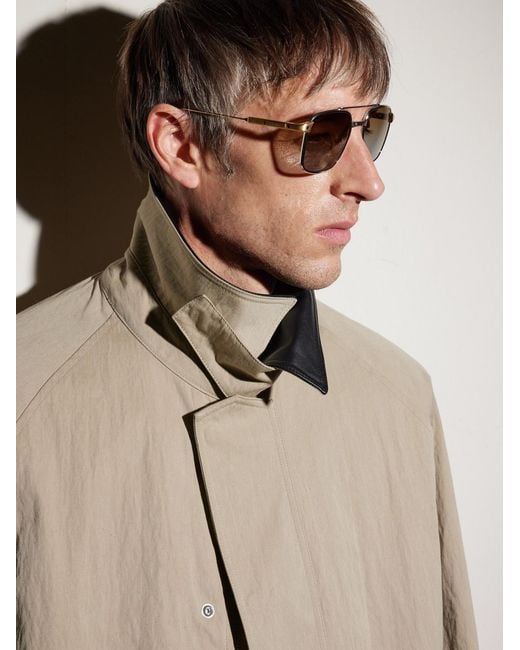 Cartier Natural Santos Aviator-Style And-Tone Titanium Sunglasses for men