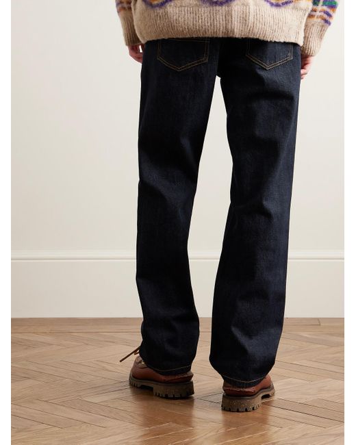 Jeans a gamba dritta con pieghe di Noah NYC in Blue da Uomo