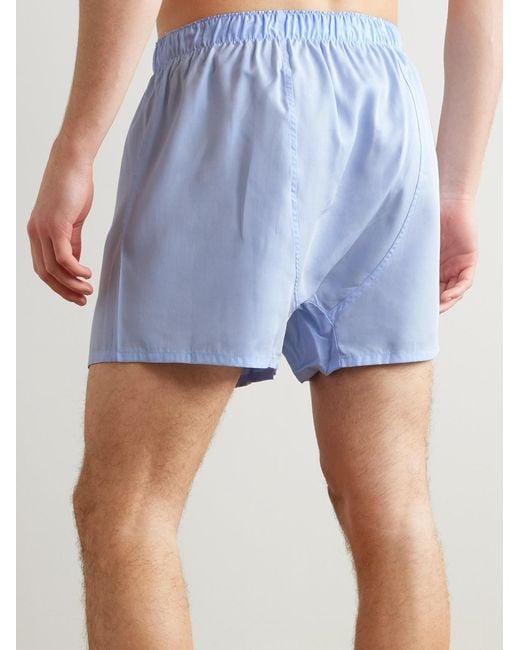 Tencel Lyocell-Poplin Boxer Shorts di CDLP in Blue da Uomo