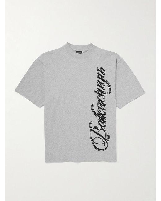 Balenciaga White Logo-Embroidered Cotton-Jersey T-Shirt for men