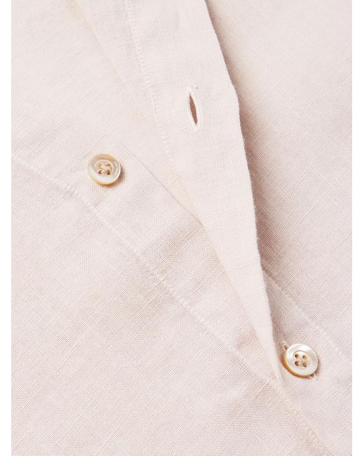 Boglioli Hemd aus Leinen mit Button-Down-Kragen in Natural für Herren