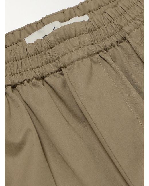 Rohe Weit geschnittene Shorts aus Baumwoll-Twill in Natural für Herren