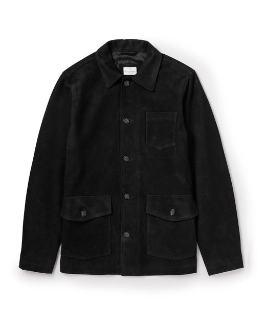 Kingsman Suede Chore Jacket in Black for Men | Lyst
