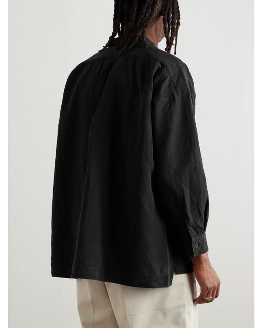 Kaptain Sunshine Black Cotton And Linen-blend Twill Half-placket Jacket for men