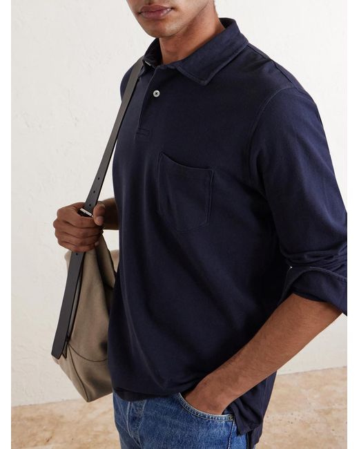 Hartford Blue Cotton-Piqué Polo Shirt for men