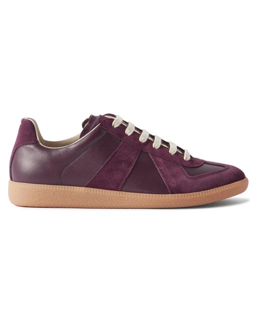 Maison Margiela Purple Replica Leather And Suede Sneakers for men