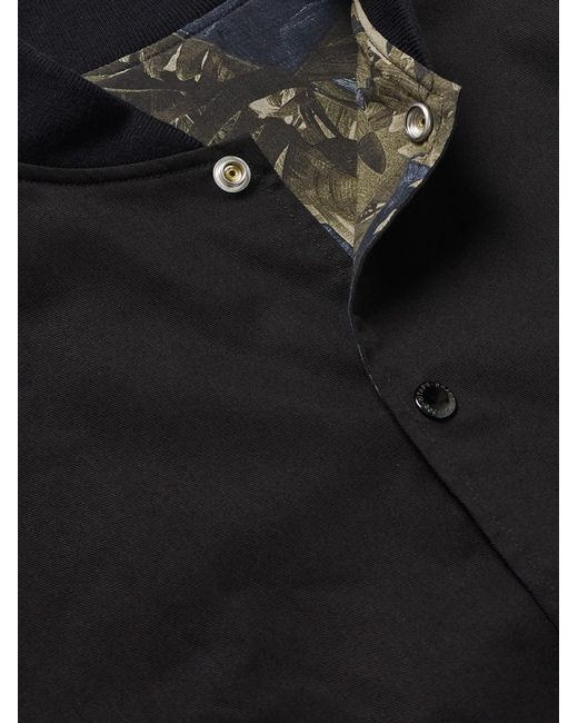 (w)taps Black Reversible Logo-Embroidered Twill Bomber Jacket for men