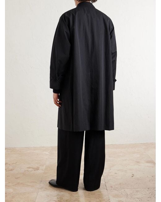 Kaptain Sunshine Black Walker Cotton-Blend Twill Coat for men