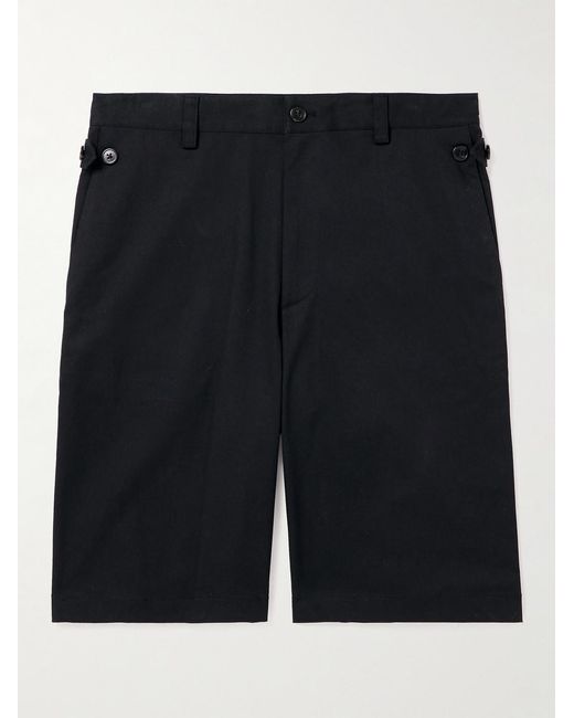 Theory Black Lucas Ossendrijver Straight-Leg Stretch-Cotton Twill Shorts for men