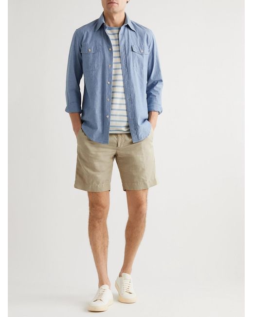 Slowear Natural Slim-Fit Linen And Cotton-Blend Shorts for men