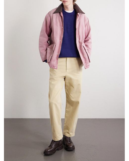 A.P.C. Natural Ville Cropped Straight-leg Cotton-gabardine Chinos for men