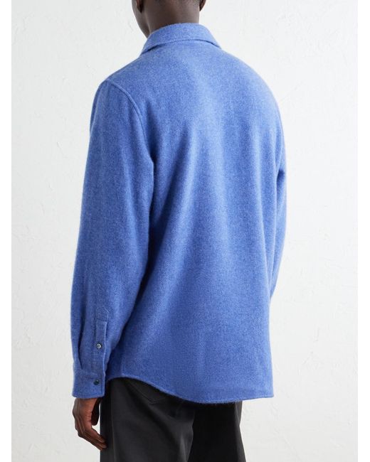 God's True Cashmere Blue Cashmere Shirt for men