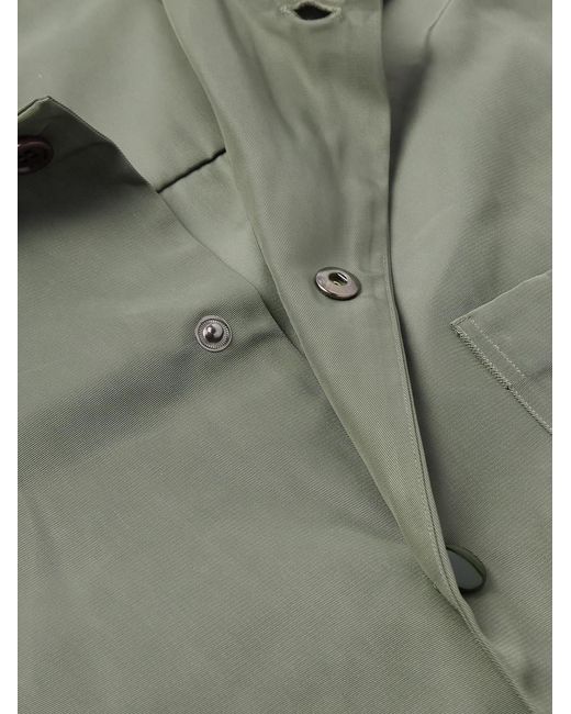 Dries Van Noten Green Camp-Collar Shell Shirt for men