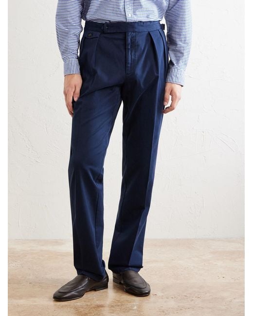 Polo Ralph Lauren Blue Straight-Leg Stretch Cotton-Blend Trousers for men